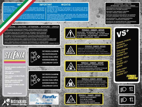 Kit adesivi vano motore - adesivi,